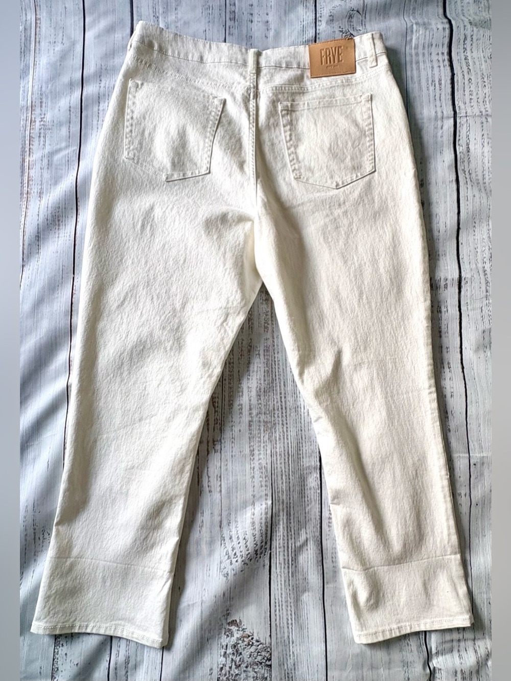 Frye High Rise Straight Leg Jeans White Ivory Size 14 NWT - Picture 9 of 10